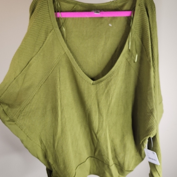 Free People NWT Santa Clara Thermal In Ferngully Green Size XSmall - Picture 9 of 14